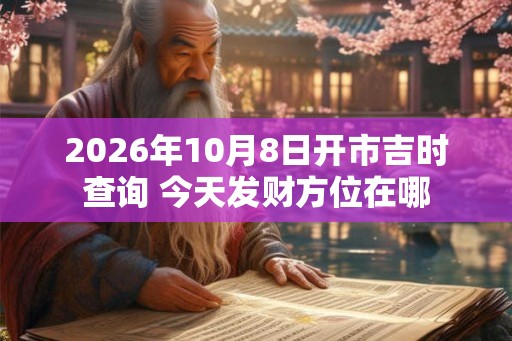 2026年10月8日开市吉时查询 今天发财方位在哪