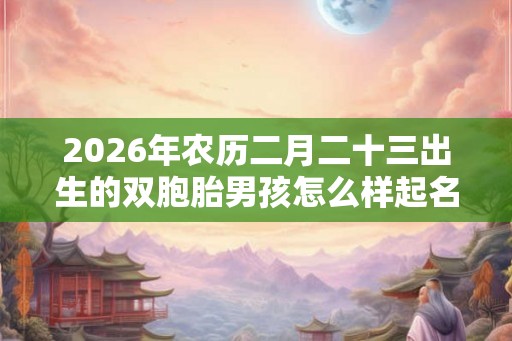 2026年农历二月二十三出生的双胞胎男孩怎么样起名字,五行属什么 2026年农历二月二十三出生的双胞胎男孩怎么样起名字,五行属什么