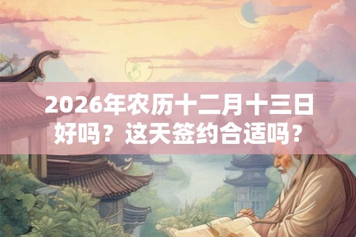 2026年农历十二月十三日好吗？这天签约合适吗？
