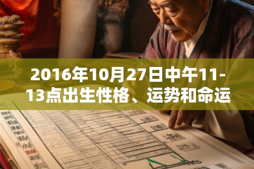 2016年10月27日中午11-13点出生性格、运势和命运