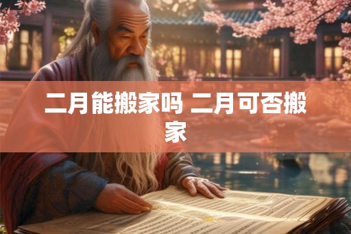二月能搬家吗 二月可否搬家