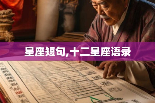 星座短句,十二星座语录