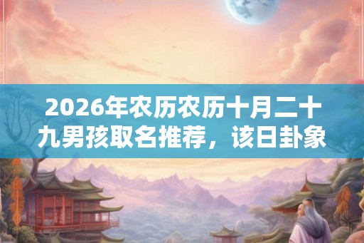 2026年农历农历十月二十九男孩取名推荐,该日卦象好不好? 2026年农历农历十月二十九男孩取名推荐,该日卦象好不好?