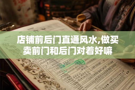 店铺前后门直通风水,做买卖前门和后门对着好嘛