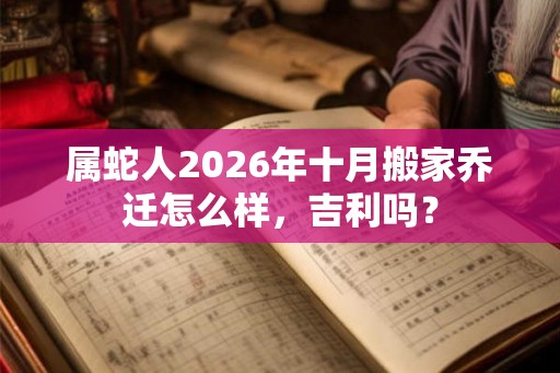 属蛇人2026年十月搬家乔迁怎么样,吉利吗? 属蛇人2026年十月搬家乔迁怎么样,吉利吗?