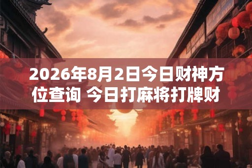 2026年8月2日今日财神方位查询 今日打麻将打牌财神方位
