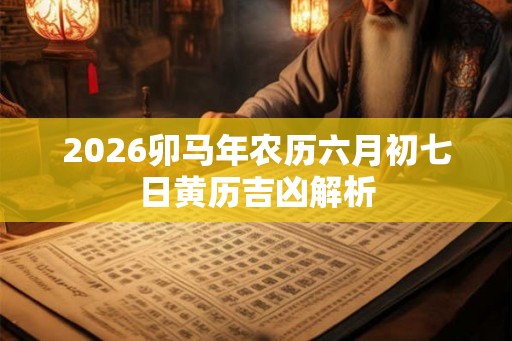 2026卯马年农历六月初七日黄历吉凶解析 2026卯马年农历六月初七日黄历吉凶解析