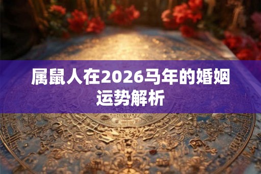 属鼠人在2026马年的婚姻运势解析