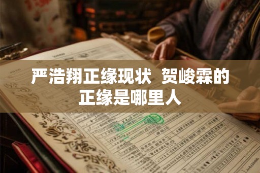 严浩翔正缘现状  贺峻霖的正缘是哪里人