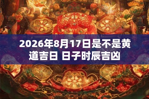 2026年8月17日是不是黄道吉日 日子时辰吉凶