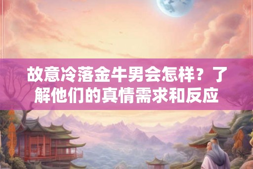 故意冷落金牛男会怎样？了解他们的真情需求和反应