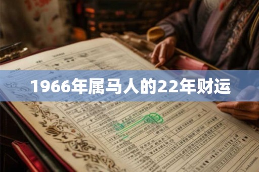 1966年属马人的22年财运
