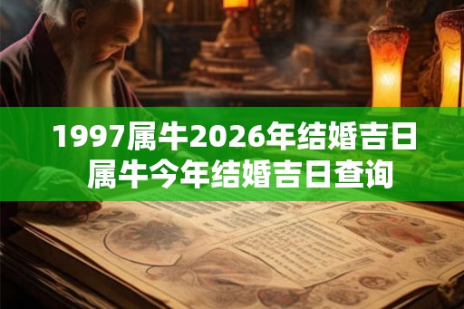 1997属牛2026年结婚吉日  属牛今年结婚吉日查询