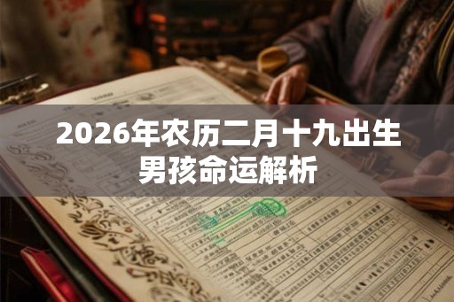 2026年农历二月十九出生男孩命运解析