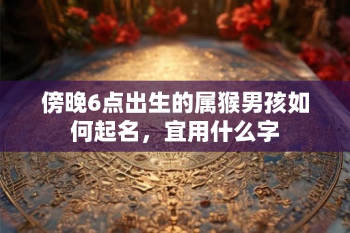 傍晚6点出生的属猴男孩如何起名，宜用什么字