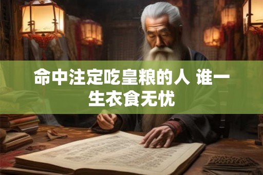 命中注定吃皇粮的人 谁一生衣食无忧 命中注定吃皇粮的人 谁一生衣食无忧