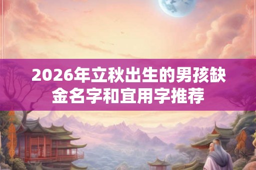 2026年立秋出生的男孩缺金名字和宜用字推荐