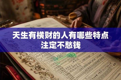 天生有横财的人有哪些特点注定不愁钱