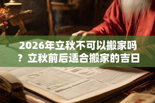 2026年立秋不可以搬家吗？立秋前后适合搬家的吉日推荐