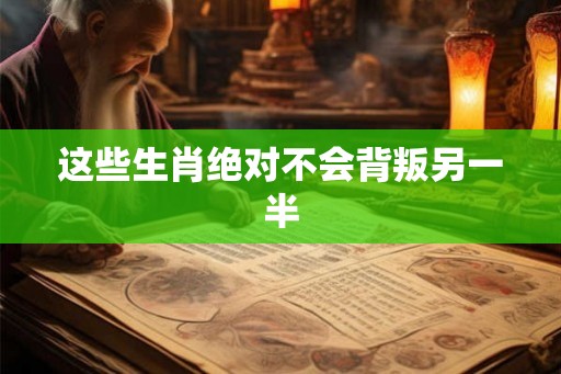 这些生肖绝对不会背叛另一半
