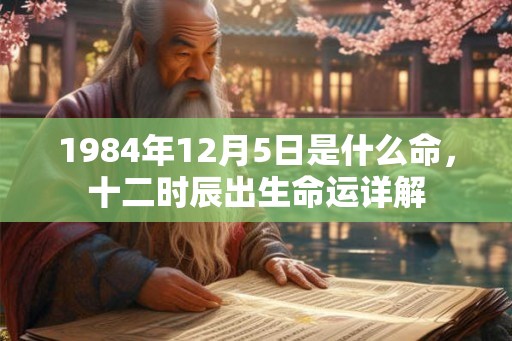 1984年12月5日是什么命,十二时辰出生命运详解 1984年12月5日是什么命,十二时辰出生命运详解