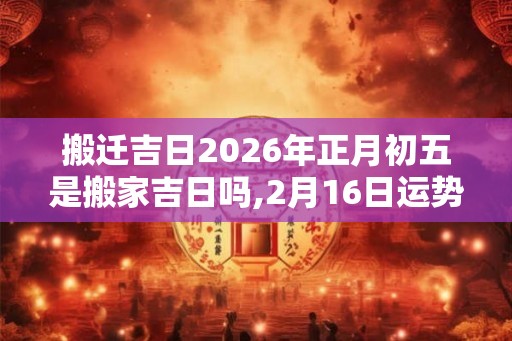 搬迁吉日2026年正月初五是搬家吉日吗,2月16日运势不宜
