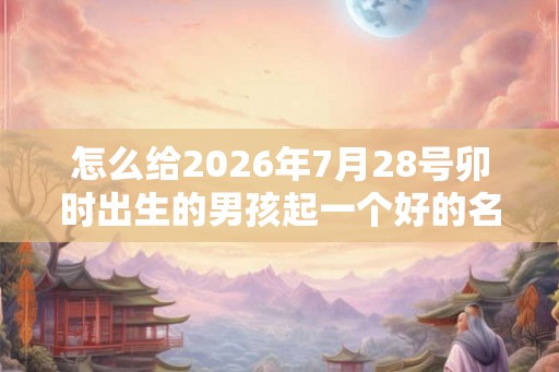 怎么给2026年7月28号卯时出生的男孩起一个好的名字