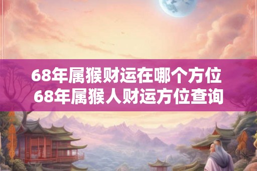 68年属猴财运在哪个方位 68年属猴人财运方位查询