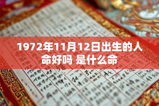 1972年11月12日出生的人命好吗 是什么命
