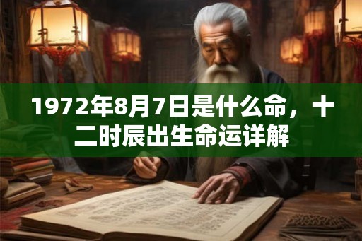 1972年8月7日是什么命，十二时辰出生命运详解