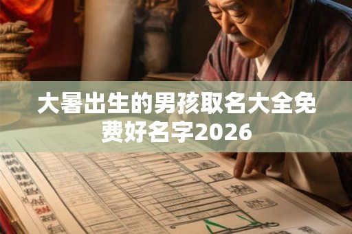 大暑出生的男孩取名大全免费好名字2026