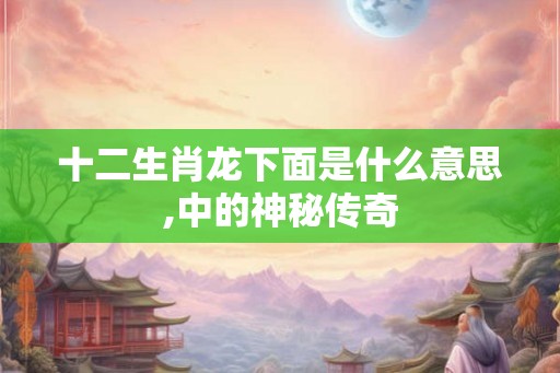 十二生肖龙下面是什么意思,中的神秘传奇