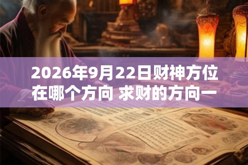 2026年9月22日财神方位在哪个方向 求财的方向一览 2026年9月22日财神方位在哪个方向 求财的方向一览