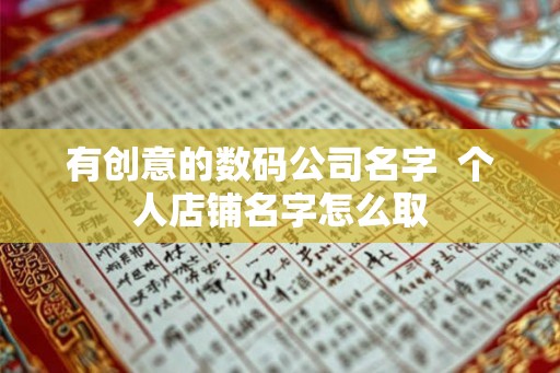 有创意的数码公司名字 个人店铺名字怎么取 有创意的数码公司名字 个人店铺名字怎么取