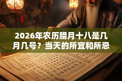 2026年农历腊月十八是几月几号？当天的所宜和所忌是什么？