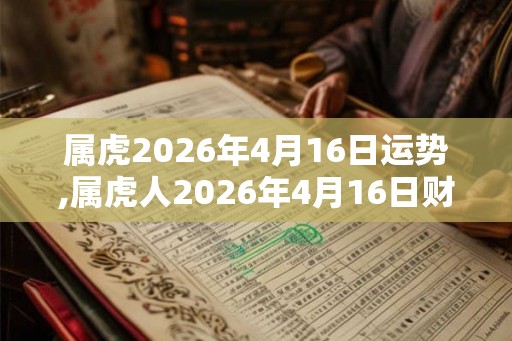 属虎2026年4月16日运势,属虎人2026年4月16日财运,生肖虎2026年4月16日运势