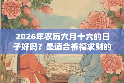 2026年农历六月十六的日子好吗？是适合祈福求财的日子吗？