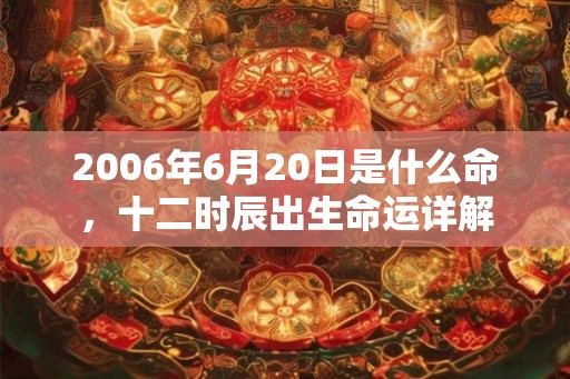 2006年6月20日是什么命，十二时辰出生命运详解