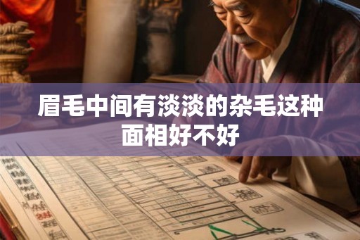 眉毛中间有淡淡的杂毛这种面相好不好