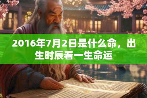 2016年7月2日是什么命,出生时辰看一生命运 2016年7月2日是什么命,出生时辰看一生命运