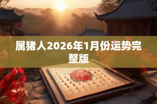 属猪人2026年1月份运势完整版