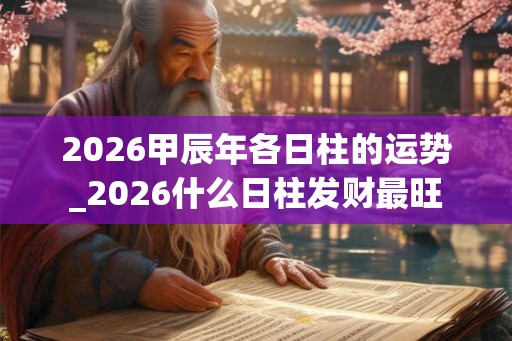 2026甲辰年各日柱的运势_2026什么日柱发财最旺