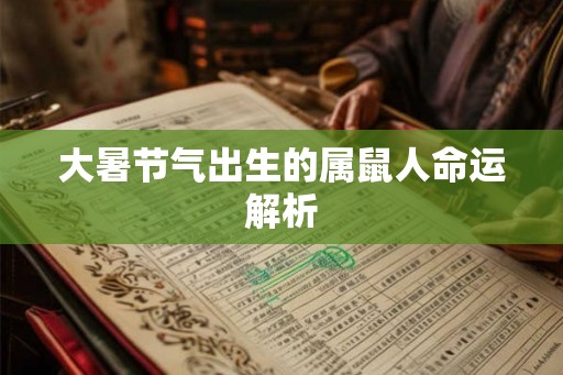 大暑节气出生的属鼠人命运解析