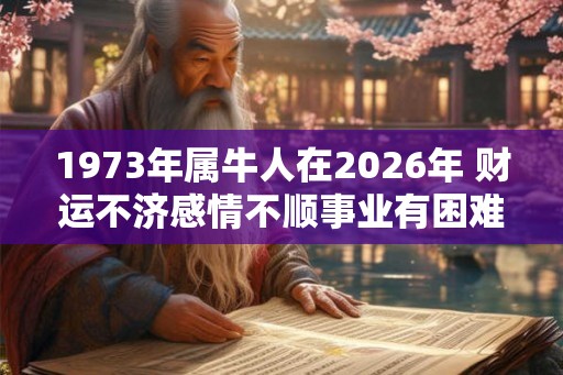 1973年属牛人在2026年 财运不济感情不顺事业有困难