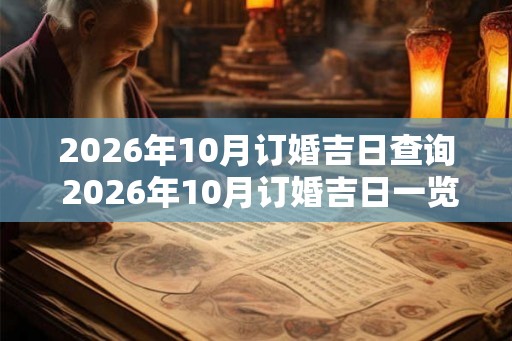 2026年10月订婚吉日查询 2026年10月订婚吉日一览表 2026年10月订婚吉日查询 2026年10月订婚吉日一览表