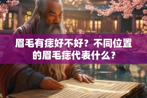 眉毛有痣好不好？不同位置的眉毛痣代表什么？
