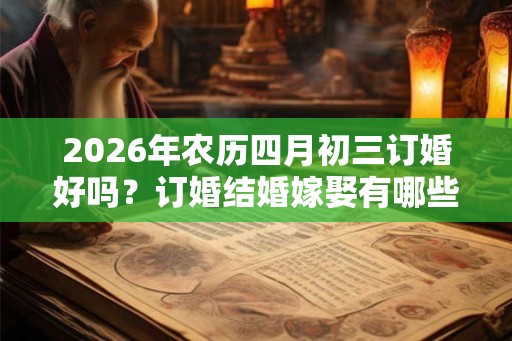2026年农历四月初三订婚好吗？订婚结婚嫁娶有哪些禁忌？