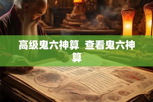 高级鬼六神算  查看鬼六神算