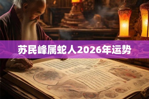 苏民峰属蛇人2026年运势 苏民峰属蛇人2026年运势