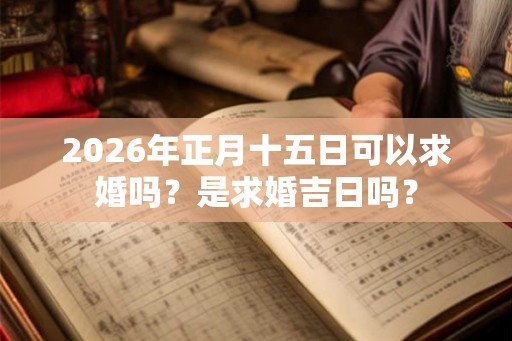 2026年正月十五日可以求婚吗？是求婚吉日吗？